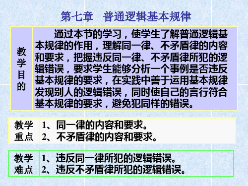 第七章   普通逻辑基本规律