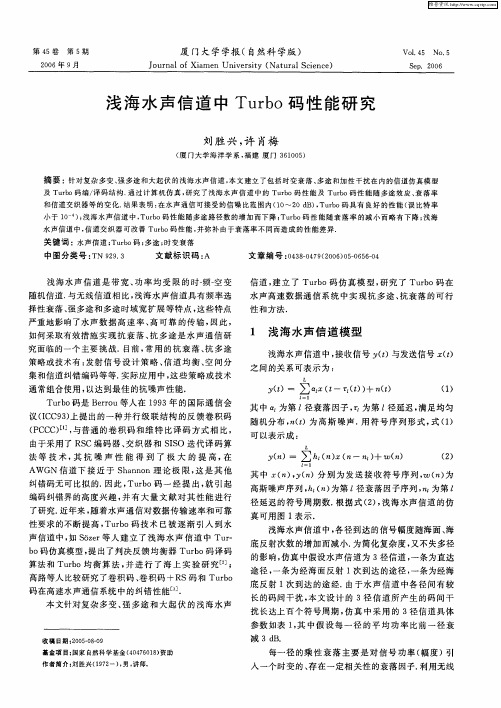 浅海水声信道中Turbo码性能研究