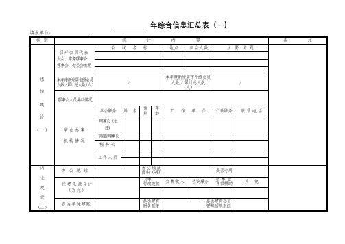 综合信息汇总表【模板】