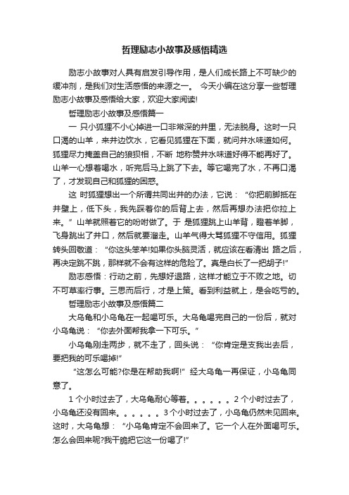 哲理励志小故事及感悟精选