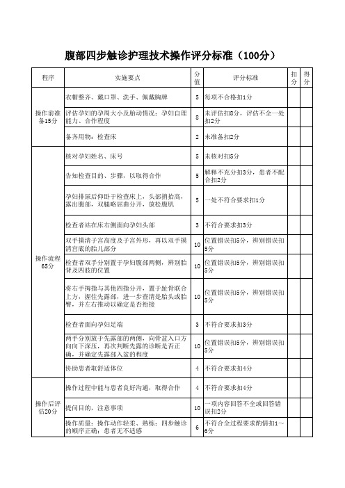 腹部四步触诊护理技术