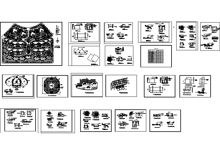 【南京】某景区全套景观施工设计cad图(含车库出口平面图，总平面图)