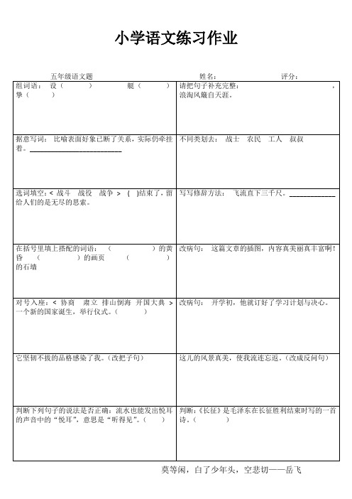 小学五年级语文自我提高IV (74)