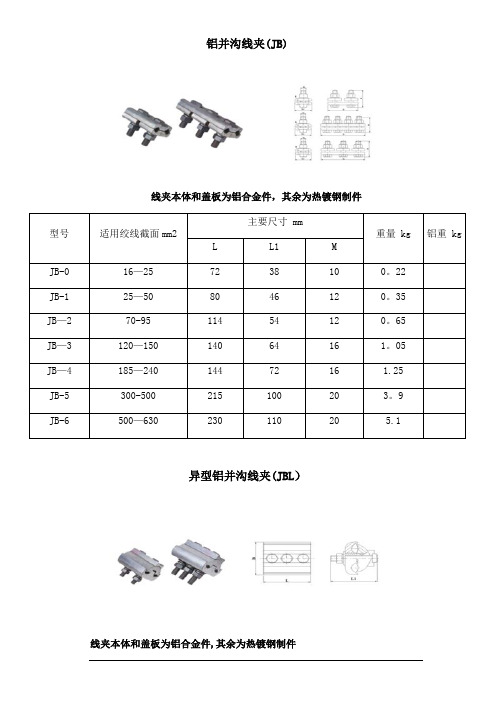 10kV连接金具图例