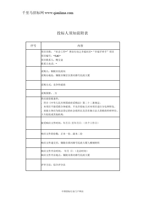 民政局竞争性磋商招投标书范本