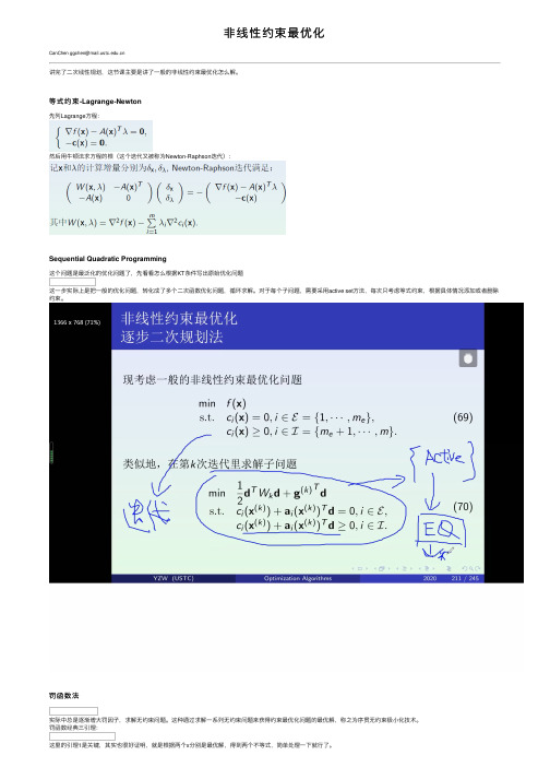 非线性约束最优化