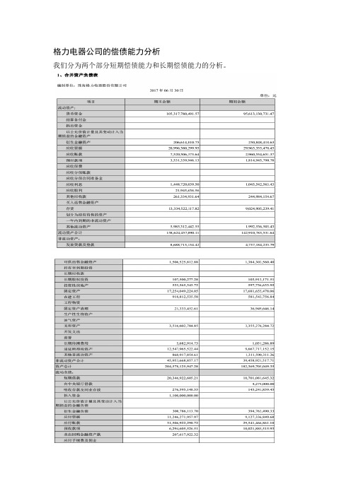 偿债能力分析