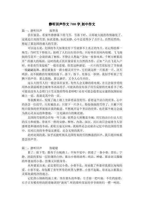 静听回声作文700字_初中作文