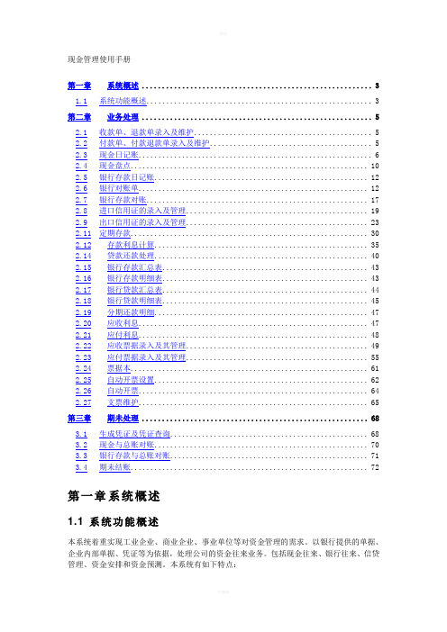 《现金管理使用手册》word版