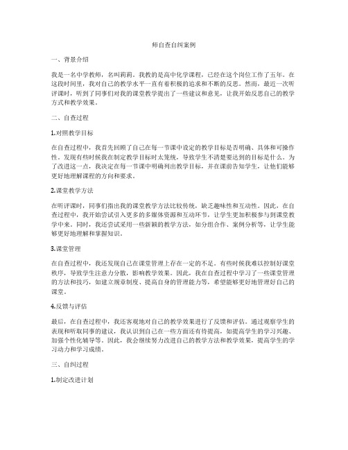 师自查自纠案例