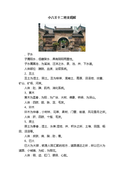 小六壬十二地支精解