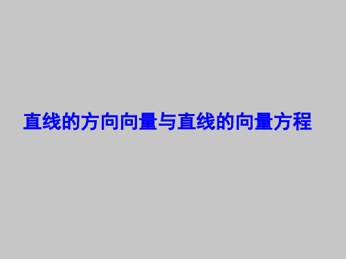 人教版B版高中数学选修2-1(B版)直线的方向向量与直线的向量方程