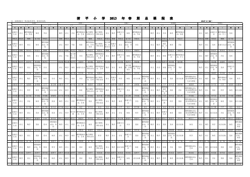 2013.2.23  总课表
