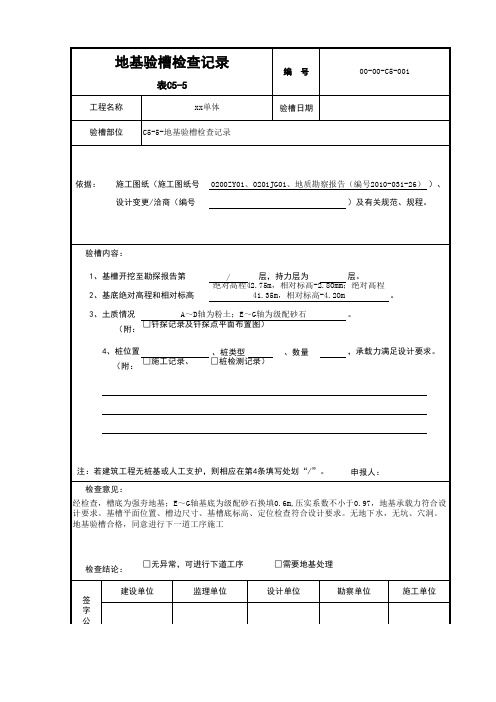 表C5-5-地基验槽检查记录