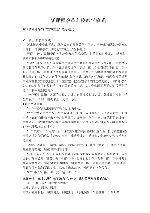 新课程改革名校教学模式11