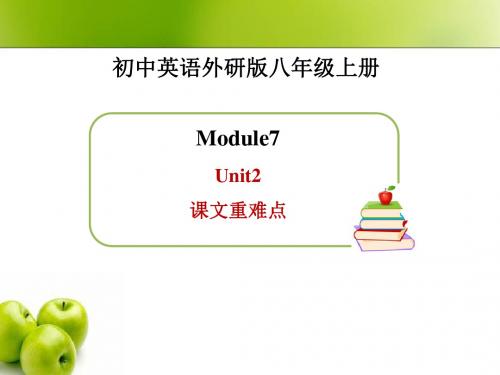 外研版英语八年级上册Module 7 Unit2  课文重难点(复习课件,附习题)