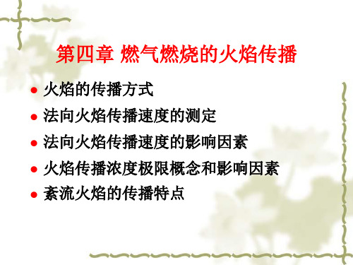 第四章 燃气燃烧的火焰传播火焰的传播方式法向火焰传播速度的测