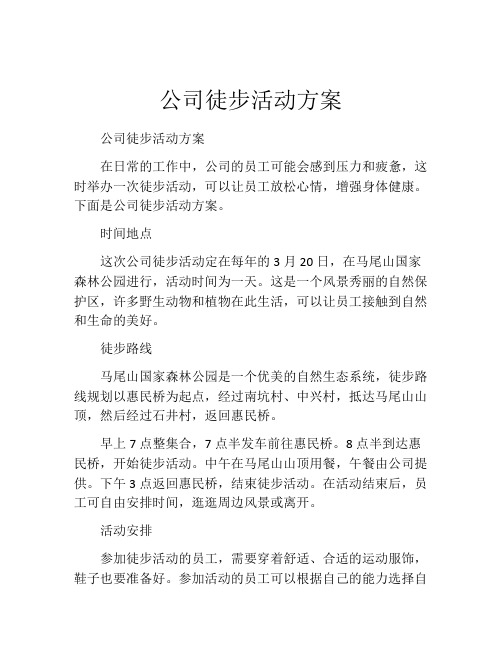 公司徒步活动方案