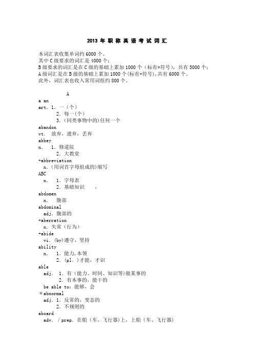 职称英语词汇【精选文档】