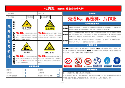 有限空间作业安全告知牌及警示标志