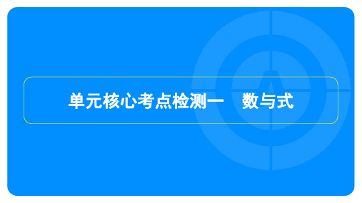 2022年中考数学总复习考点培优 单元核心考点检测一 数与式