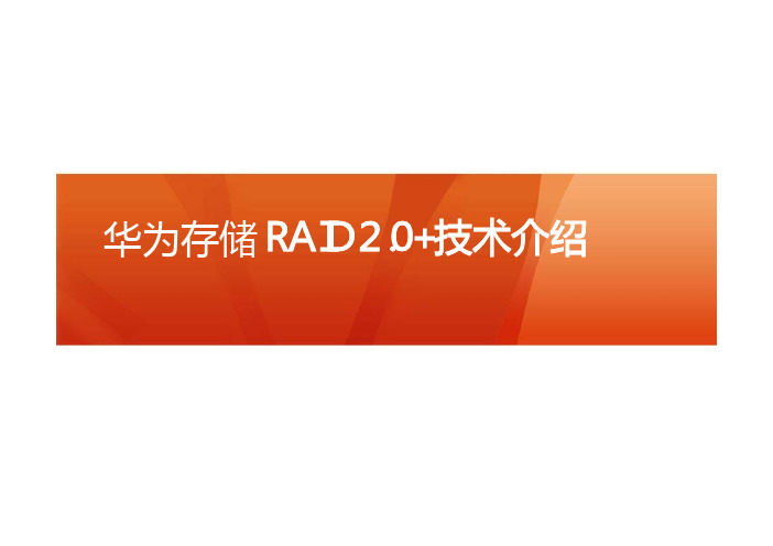 华为存储 RAID2.0+技术介绍