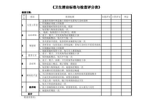 卫生检查评分表