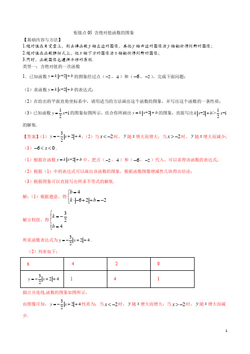 衔接点05 含绝对值函数的图象(解析版)