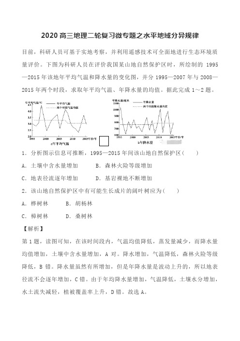 高三地理二轮复习微专题之水平地域分异规律