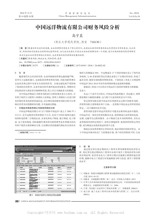 中国远洋物流有限公司财务风险分析