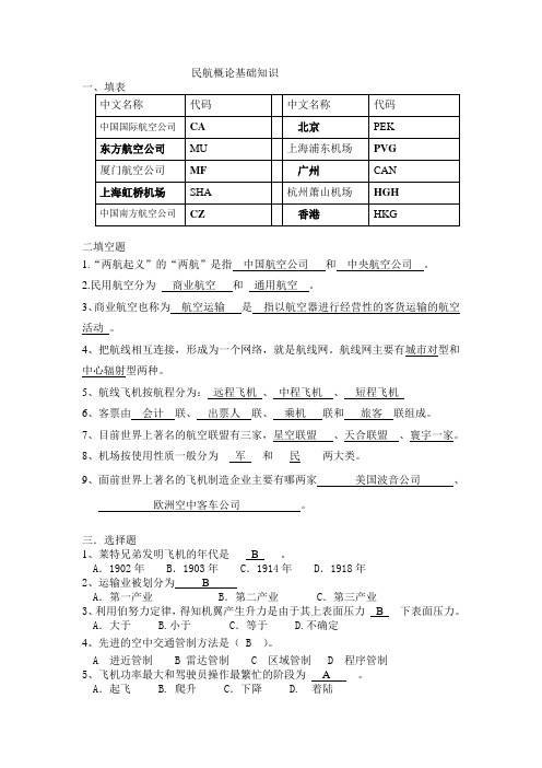 民航概论基础知识