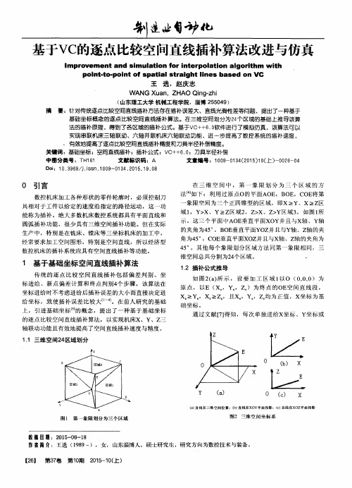 基于VC的逐点比较空间直线插补算法改进与仿真