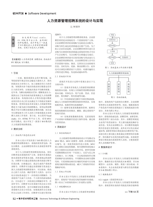 人力资源管理招聘系统的设计与实现