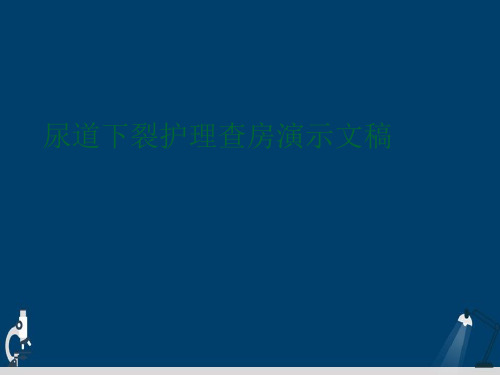 尿道下裂护理查房演示文稿