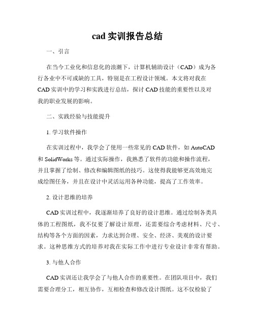 cad实训报告总结