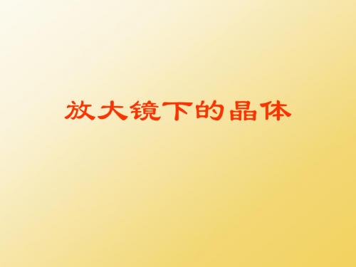 科学教育科学六年级下册《放大镜下的晶体 》课件3