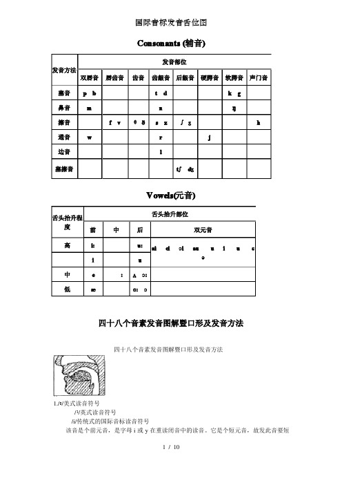 国际音标发音舌位图