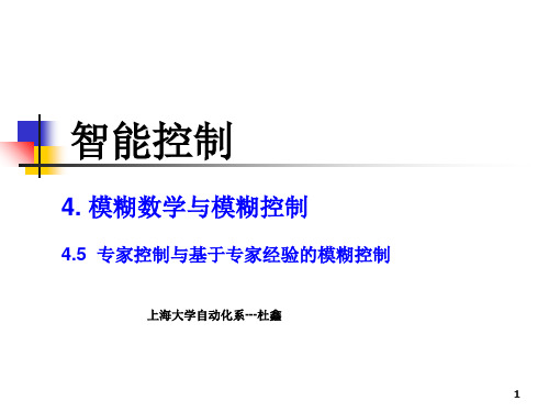   专家控制与基于专家经验的模糊控制