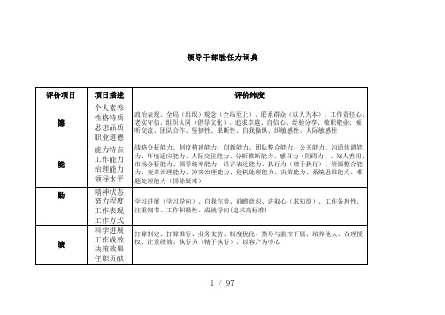 领导干部胜任力词典