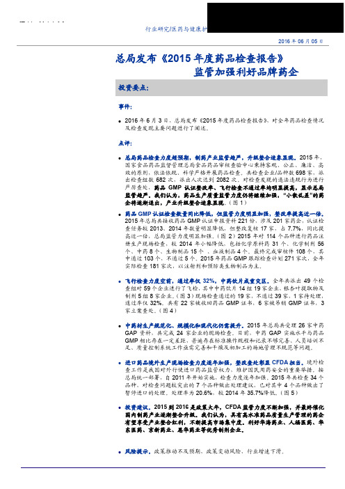 《2015年度药品检查报告》-权威统计