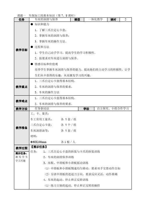 1.2 车床的润滑与保养(1)