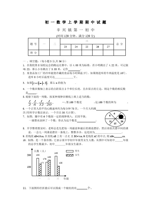 初一数学期中考试题辛兴第一初中Microsoft Word 文档