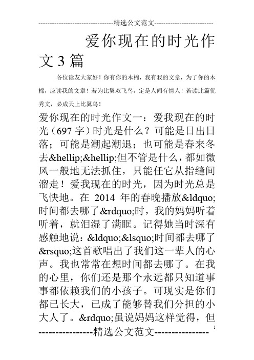爱你现在的时光作文3篇