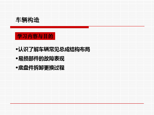 车辆底盘常见总成结构