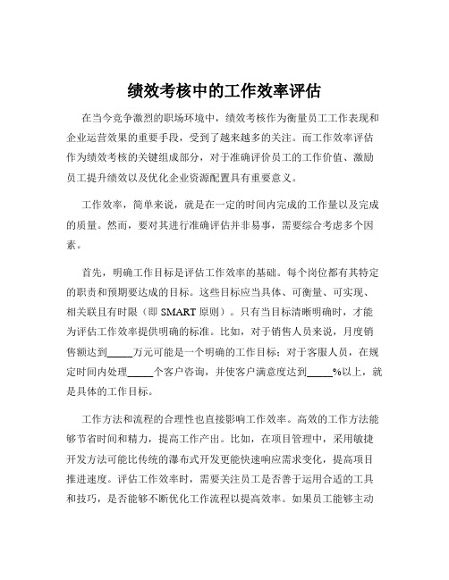 绩效考核中的工作效率评估