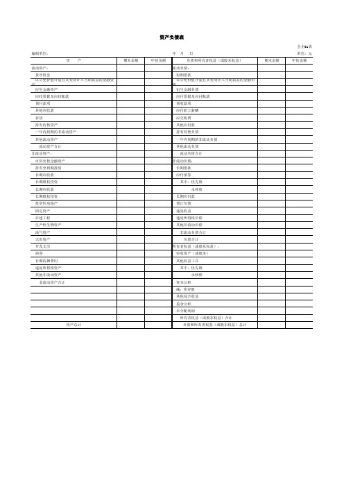 一般企业财务报表格式(适用于尚未执行新金融准则和新收入准则的企业)