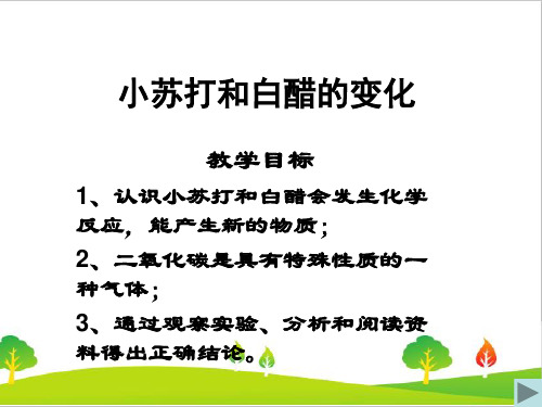 新教科版小学科学六年级下册《小苏打和白醋的变化》精品教学课件