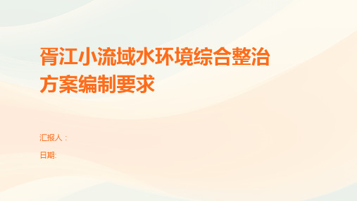 胥江小流域水环境综合整治方案编制要求