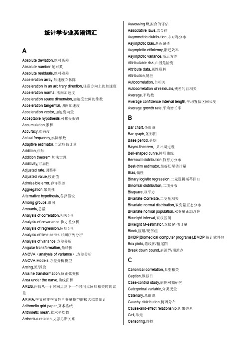 统计学专业英语词汇完整版