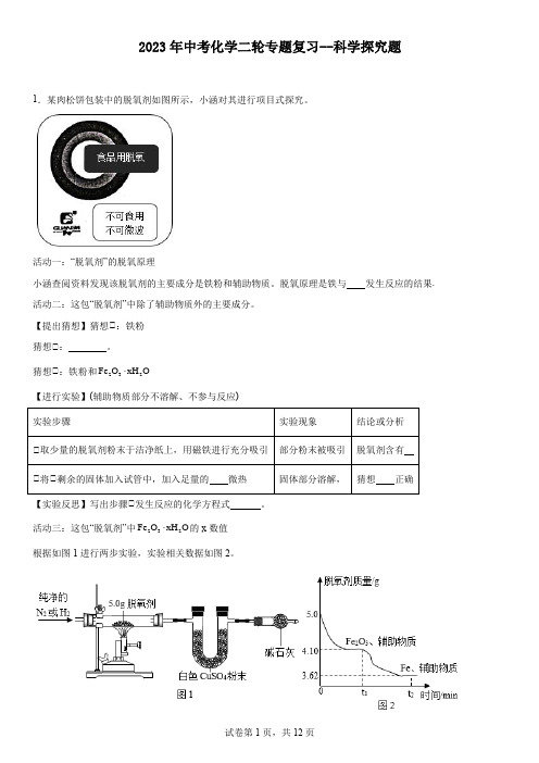 中考化学二轮专题复习-----科学探究题